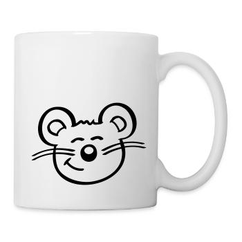 Maus Mäuschen Süße Kleine Ratte Nager Freundlich - Tasse - Weiß - Rechts