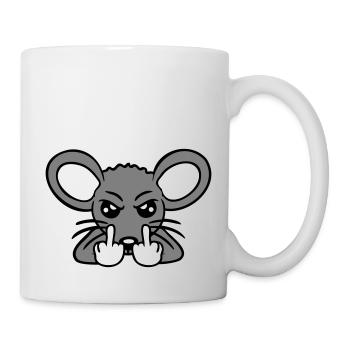 Maus Böse Wütend Frustriert Aggressiv Mittelfinger - Tasse - Weiß - Rechts