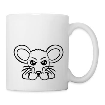 Maus Böse Wütend Frustriert Aggressiv Mittelfinger - Tasse - Weiß - Rechts
