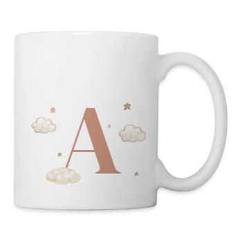 Buchstabe an Sternenwolken - Tasse - Weiß - Rechts