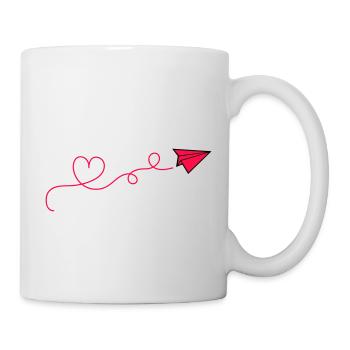 papierflieger herz - Tasse - Weiß - Rechts