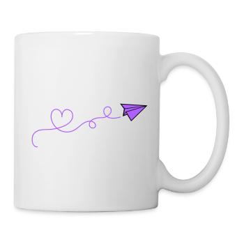 papierflieger herz - Tasse - Weiß - Rechts