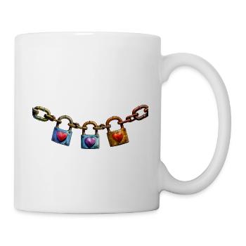 Liebesschlösser mit Herzen Design 2 - Tasse - Weiß - Rechts