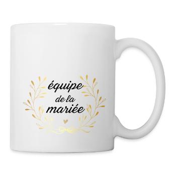 Équipe de la mariée couronne doré - Mug blanc - blanc - Droite