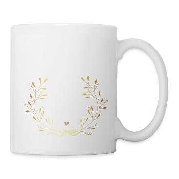 Équipe de la mariée couronne doré - Mug blanc - blanc - Droite