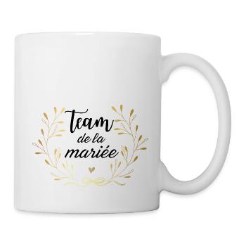Team de la mariée couronne doré - Mug blanc - blanc - Droite