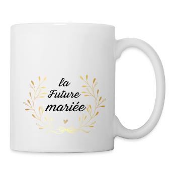 la future mariée couronne doré - Mug blanc - blanc - Droite