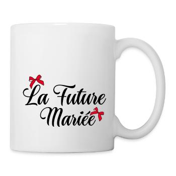 La future mariée noeud - Mug blanc - blanc - Droite