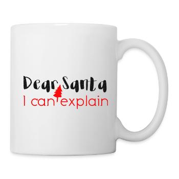 Lustig, Weihnachten, Cher Père Noël, je peux vous expliquer, - Mug blanc - blanc - Droite