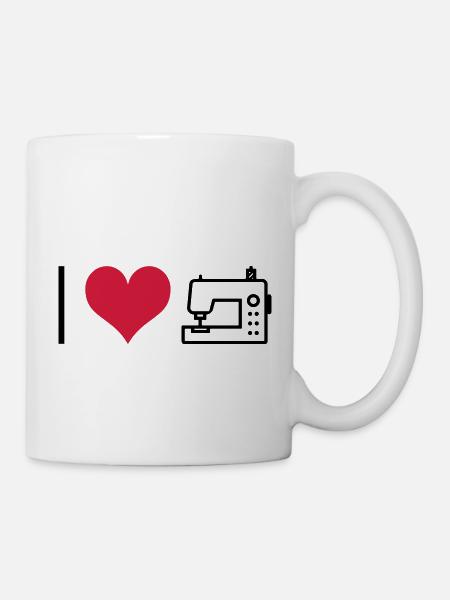Nähmaschine - Tasse - Weiß