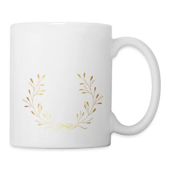 Lettre b couronne Floral doré - Mug blanc - blanc - Droite