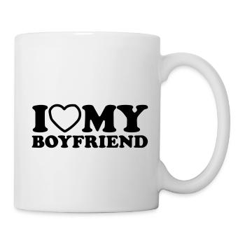 J'aime mon petit ami. - Mug blanc - blanc - Droite