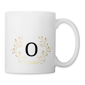 Letter o Gold Floral Crown - Mug - white - Right