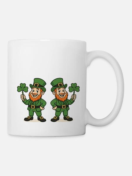 leprechaun kleeblatt 2 - Tasse - Weiß