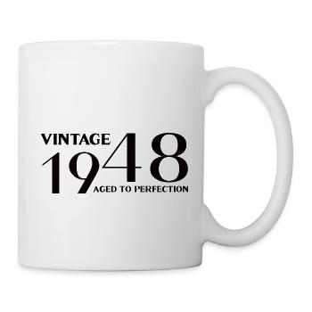 Jahrgang 1948 bis zur Perfektion gealtert - Tasse - Weiß - Rechts