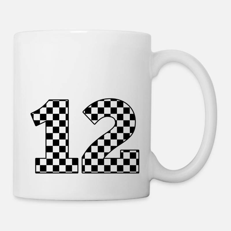 Number 12 plaid - Mug - white