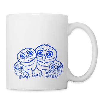 4 Owls Dad Mom Child Baby Family Mother Father - Mug - white - Right
