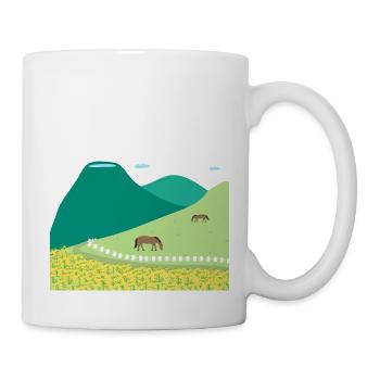 Frühling in Jeju, Rapsfeldern und Hallasan - Tasse - Weiß - Rechts