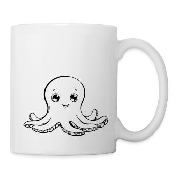 Niedlicher Okotpus als Vektorgrafik - Tasse - Weiß - Rechts