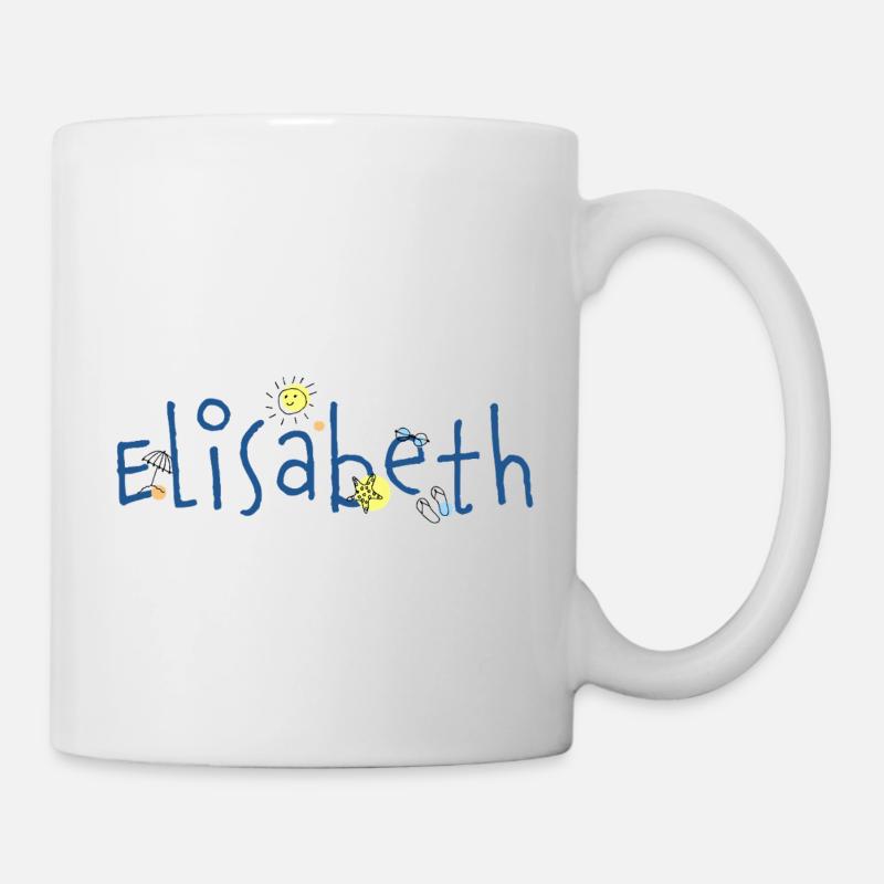 Elisabeth - Sonne, Strand, Urlaub - Tasse - Weiß