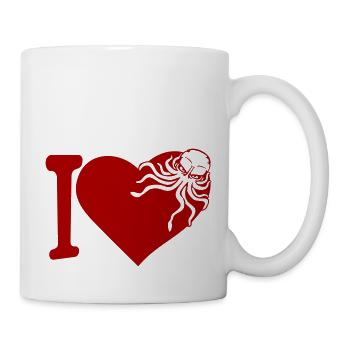 Ich liebe Oktopus Herz I Love Herz Symbol Logo süß - Tasse - Weiß - Rechts