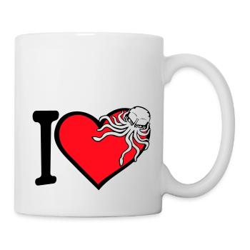Ich liebe Oktopus Herz I Love Herz Symbol Logo süß - Tasse - Weiß - Rechts