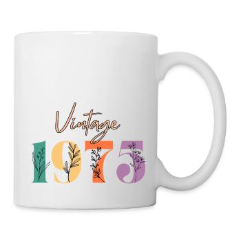 Vintage 1975 florale - Mug blanc - blanc - Droite