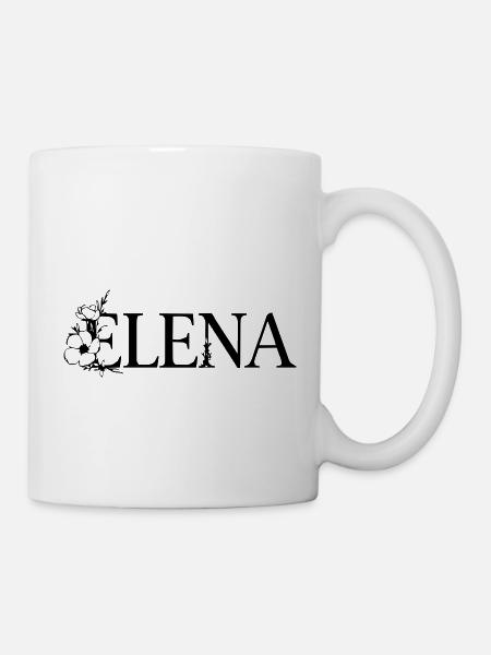 Elena | Nom avec fleur (vectorgraphique) - Mug blanc - blanc