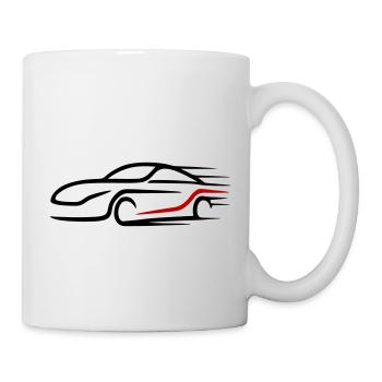 Voiture Turbo Logo Voiture de course - Mug blanc - blanc - Droite