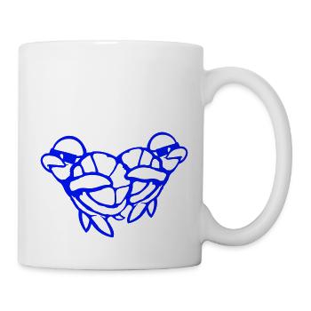 2 Tortues d’eau Dabbing Dab Dance Lunettes de soleil - Mug blanc - blanc - Droite