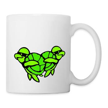 2 Tortues d’eau Dabbing Dab Dance Lunettes de soleil - Mug blanc - blanc - Droite