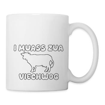 Kua viech vieh lustiger Spruch - Tasse - Weiß - Rechts