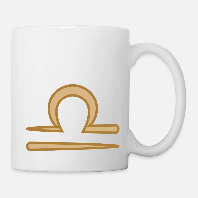 Libra Zodiac Symbol Two Tone Golden - Mug - white