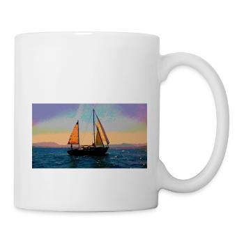 Bateau sur l eau découvre une autre planète - Mug blanc - blanc - Droite