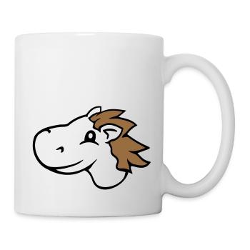 Horse Cute Pony Foal Fast Riding Comic Rider - Mug - white - Right