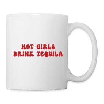 Humorvoller Aperitif Mädchen trinken Tequila - Tasse - Weiß - Rechts