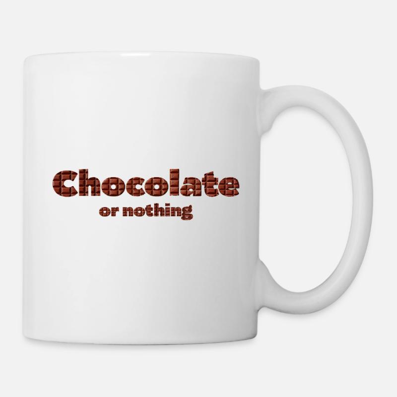 Schokoladen Muster mit 3D-Effekt - Tasse - Weiß