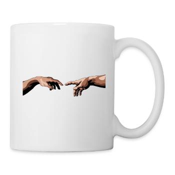 Verschlungene Hände mit künstlerischem Stil - Tasse - Weiß - Rechts