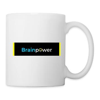 Brainpower Glühbirne Typografie - Tasse - Weiß - Rechts