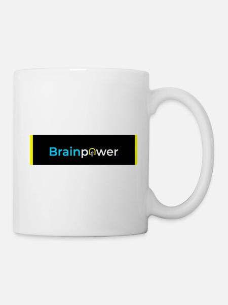 Brainpower Glühbirne Typografie - Tasse - Weiß