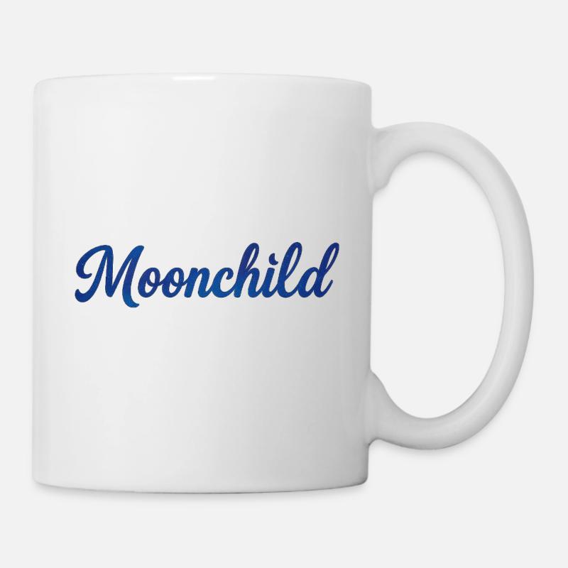 Moonchild Blue Script – Style de nuit - Mug blanc - blanc