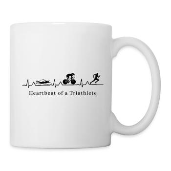 Heartbeat of a Triathlete  - Tasse - Weiß - Rechts