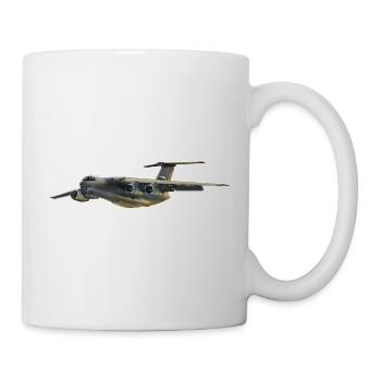 Frachtflugzeug Silhouette in Grau - Tasse - Weiß - Rechts