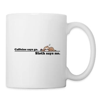 Caffeine Says Go Sloth Says No – Vintage Comic Art - Tasse - Weiß - Rechts