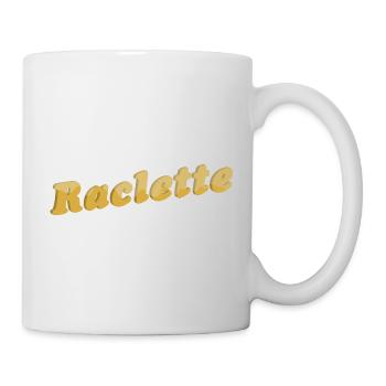 Raclette Käse Schriftzug 3D - Tasse - Weiß - Rechts