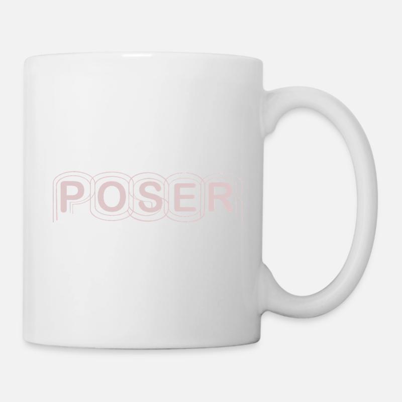 Minimalistisches POSER-Textdesign - Tasse - Weiß