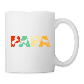 Retro Papa Pferd Papa Lustiges Pferd Papa Vatertag - Tasse - Weiß - Rechts