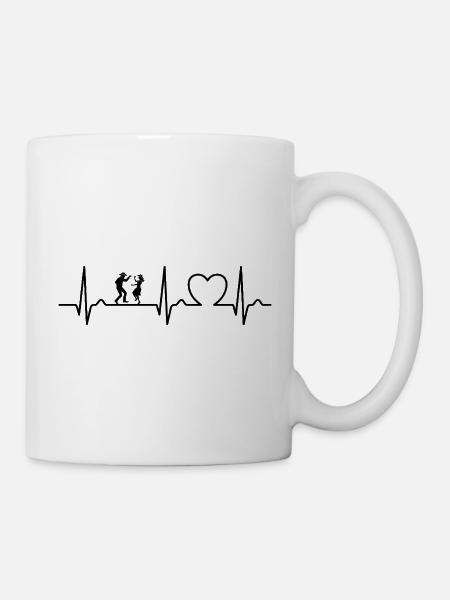 Herzbeat, Linedance, Tanz mit Herz, Musik Geschenk - Tasse - Weiß