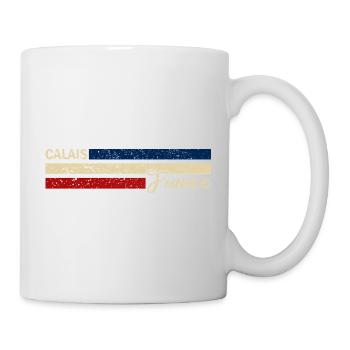 France - Calais - Frankreich - Flagge - Streifen - Tasse - Weiß - Rechts