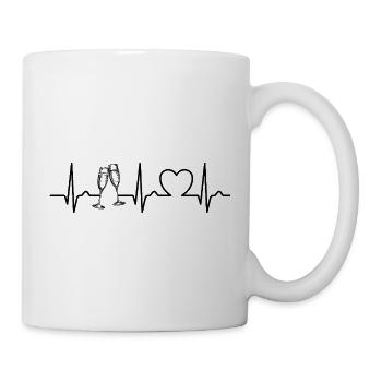 Happy New Year | Sektgläser | anstoßen | EKG Puls - Mug blanc - blanc - Droite